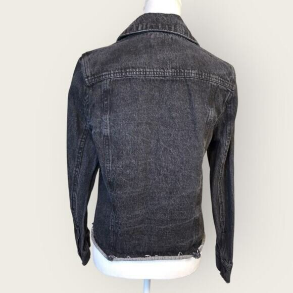 Francesca's Jean/Denim Jacket Sz S Mi ami Floral Embroidered Embellished Spring - Picture 5 of 12